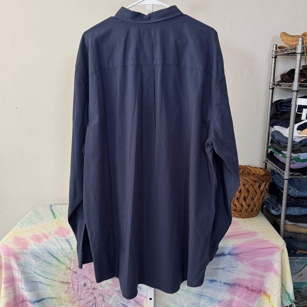 L.L. Bean Blue Casual Button Down Shirt Relaxed Fit Size XXL Tall - Picture 2 of 4